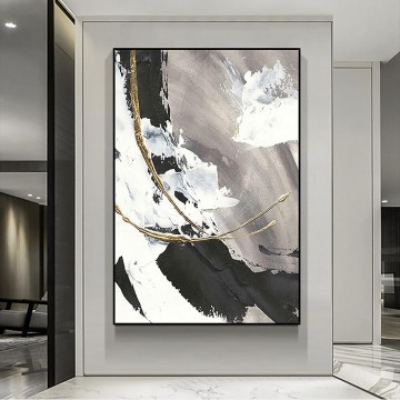 Abstracto en blanco y negro 04 de Palette Knife arte de pared minimalista Pinturas al óleo